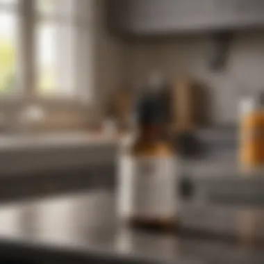 Tick prevention products on a kitchen counter