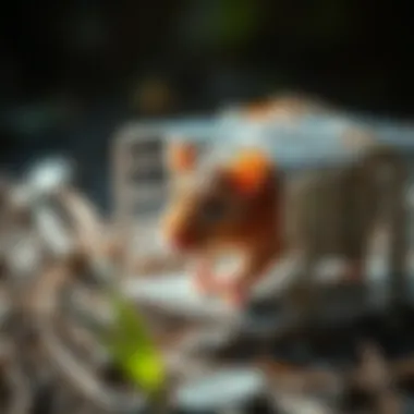 Illustration of the A24 trap in action, effectively capturing a rodent