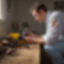 A professional pest control technician examining a pest-infested area