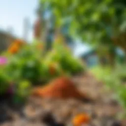 Bayer termite granules in a garden setting