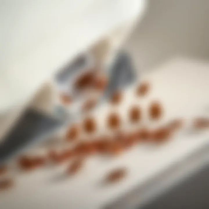 Effectiveness of a Bed Bug Trap Close-up of a bed bug trap in action with bed bugs attracted to it