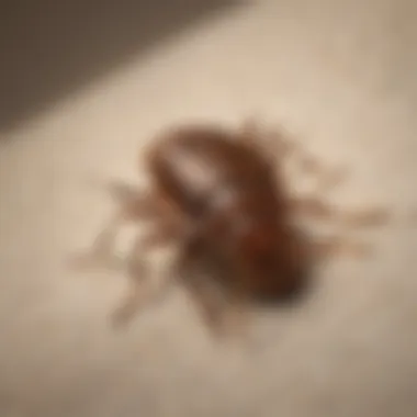 Close-up of a bed bug on fabric