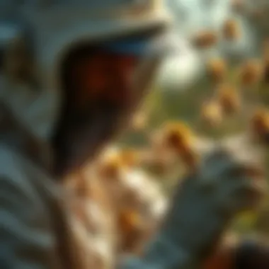 Natural Bee Removal Techniques Professional bee exterminator applying natural removal techniques