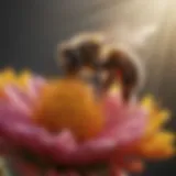 Close-up of a bee on a flower, showcasing pollination