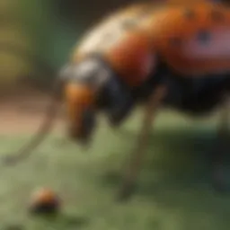 Close-up of beneficial insects in a garden