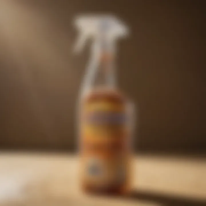 A close-up of a termite spray bottle with clear labeling
