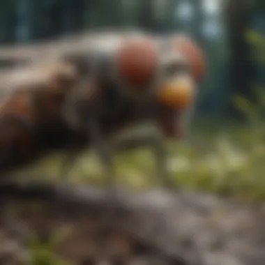 Natural Habitat of Fly Predators A natural habitat showcasing various fly predators