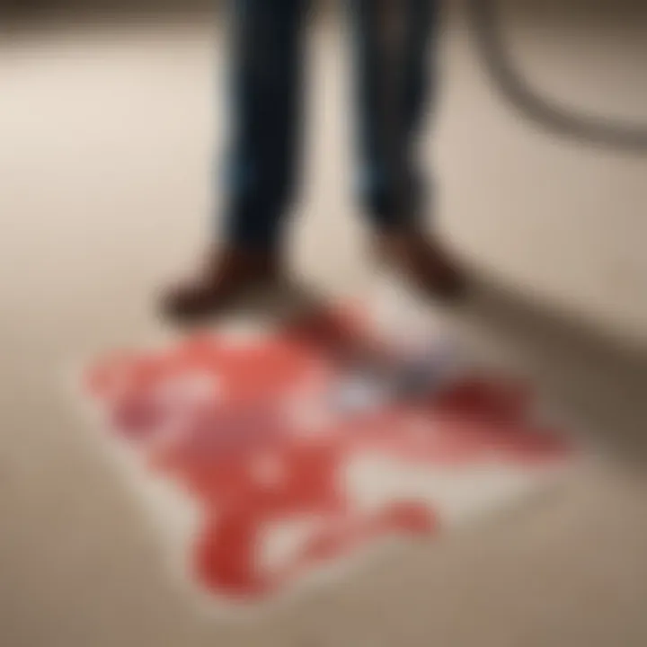 A diagram showing the application of boric acid in carpets