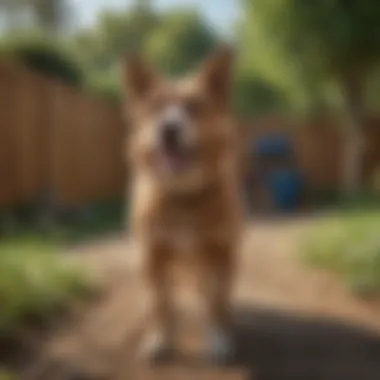 A happy dog playing in a safe, treated yard free from chiggers