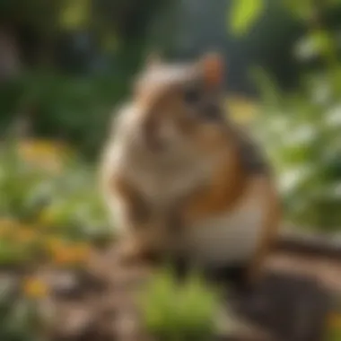 A well-maintained garden showcasing preventative measures against chipmunk invasion.