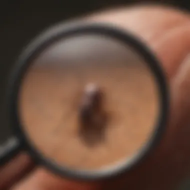 Tick Identification Techniques Illustration of various tick identification methods including magnifying glass.