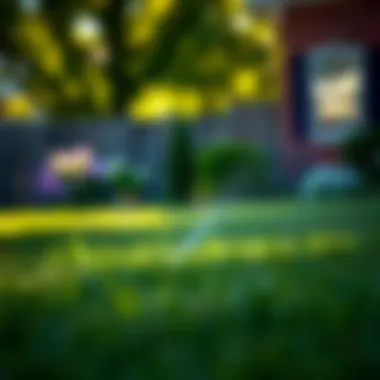 Healthy yard after tick treatment application Healthy yard after tick treatment application