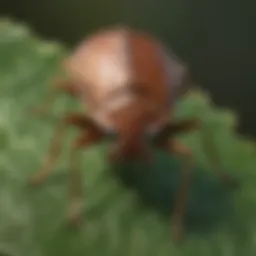 Close-up of a stink bug on a leaf