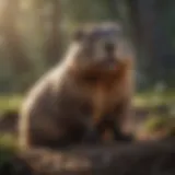 Groundhog in its natural habitat