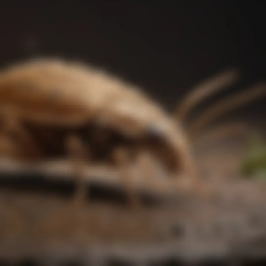 Detailed view of common household pests