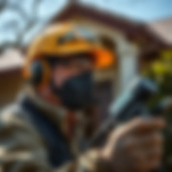 Professional Pest Control Inspection Professional pest control technician inspecting a residential property