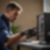 A close-up of a pest control technician using modern equipment to manage insects