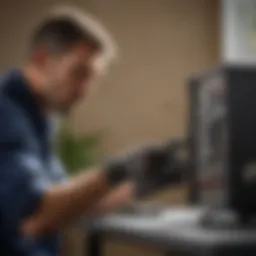 A close-up of a pest control technician using modern equipment to manage insects