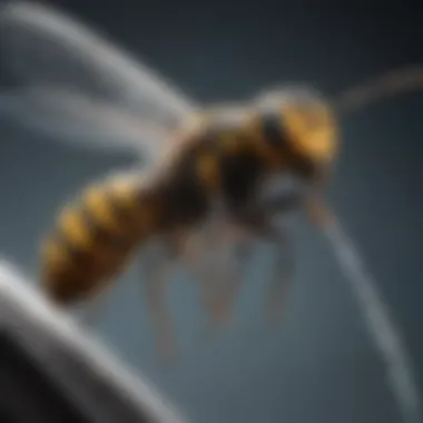 A close-up of a long-range wasp spray canister featuring its nozzle design