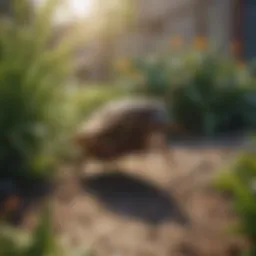 A serene urban garden showcasing pest-resistant plants