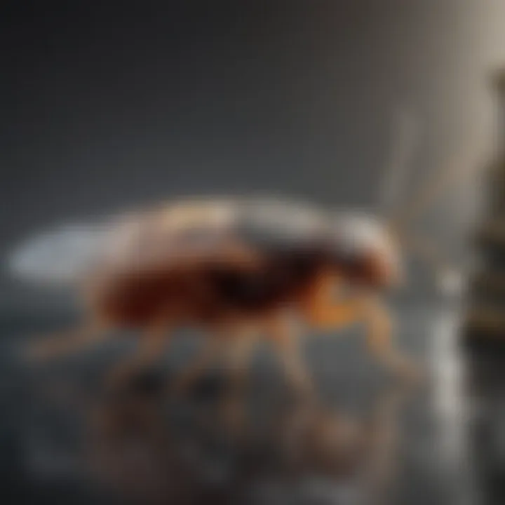 A diagram illustrating the flea life cycle stages