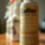 Detailed view of Cutter flea spray bottle with labels highlighting active ingredients