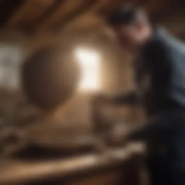 Professional pest control technician removing a wasp nest