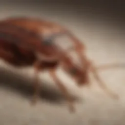 Close-up of a bed bug on fabric