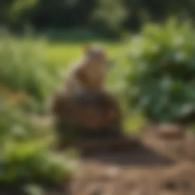 Chipmunk Trap Strategically Placed in Garden Chipmunk trap set in a garden
