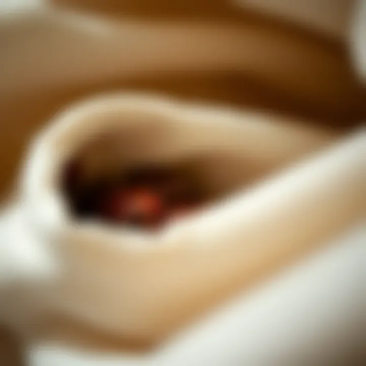 Bed bugs hidden within fabric folds