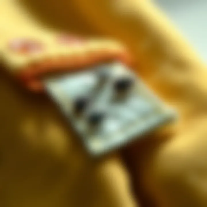 Close-up of bed bugs on a clothing tag