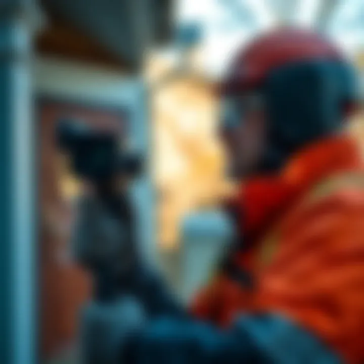 Professional Pest Control Inspection Professional pest control technician inspecting a property