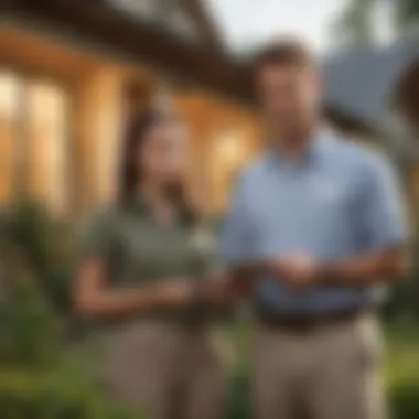 Empowered Homeowners in Pest Management Homeowner learning about termite solutions