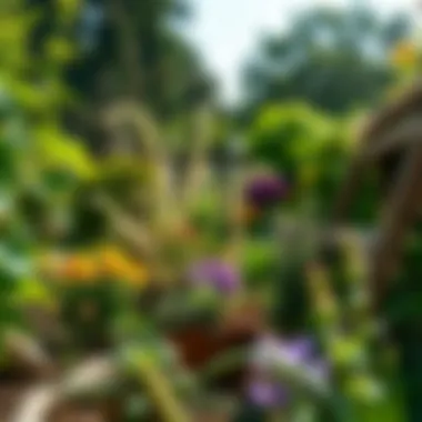 Eco-Friendly Pest Control Strategies A serene garden with natural pest control methods in use, emphasizing eco-friendliness