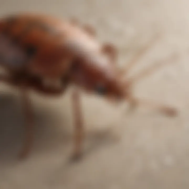 Close-up of a bed bug on fabric