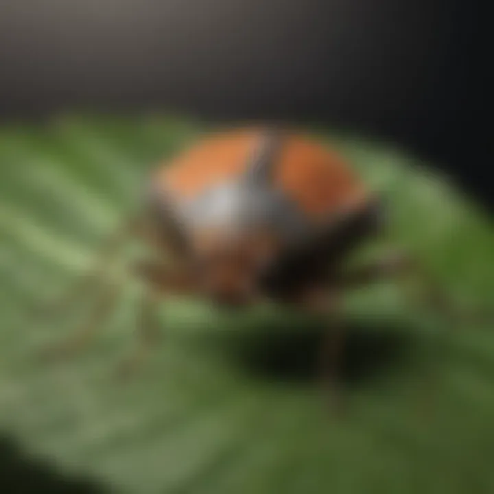 Close-up of a stink bug on a leaf