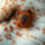 Close-up of flea-infested pet fur