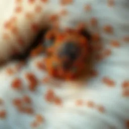 Close-up of flea-infested pet fur