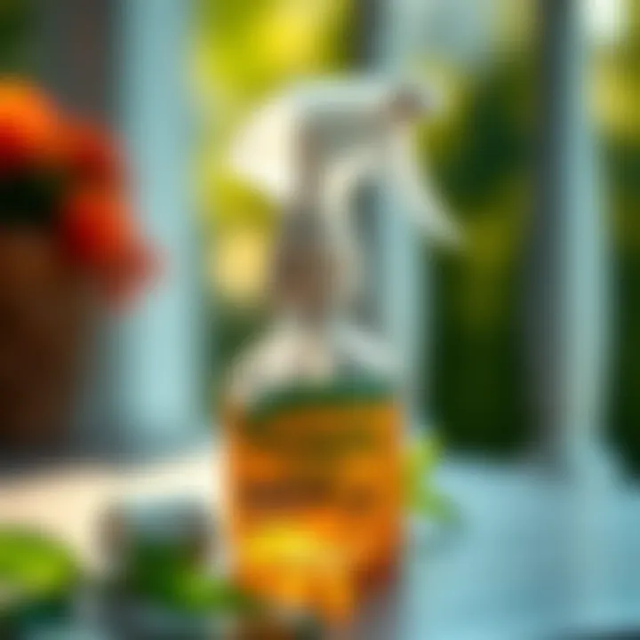 A close-up of a natural mosquito repellent spray