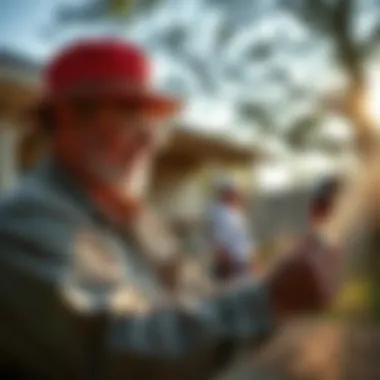 Effective Management in Action Homeowner implementing pest control strategies