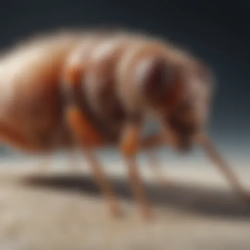 Close-up of a flea on a pet's fur