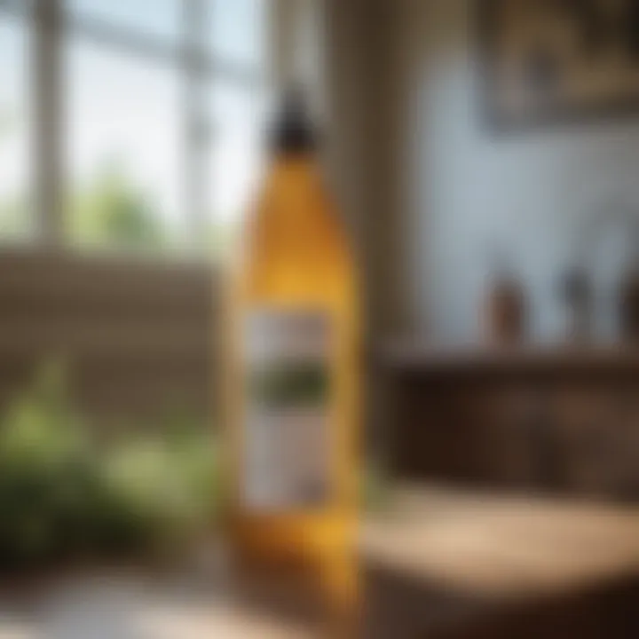 A bottle of eco-friendly pesticide in a home setting