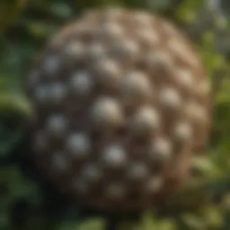 Close-up of a wasp nest in bushes