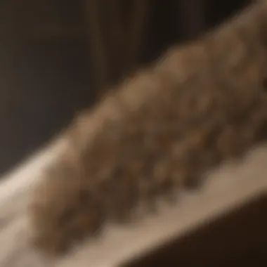 Close-up view of a wasp nest in a roof space