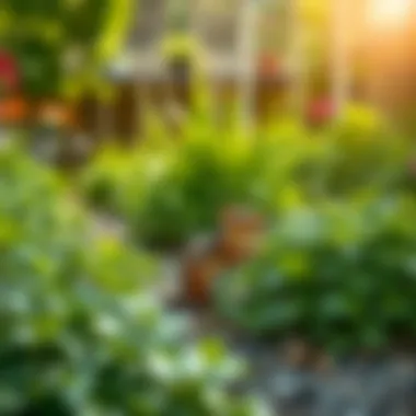 Healthy and Protected Garden A well-maintained garden showing healthy plants free from chipmunks