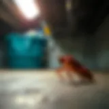 Cockroach in Garage Cockroach hiding in a dark corner of a garage