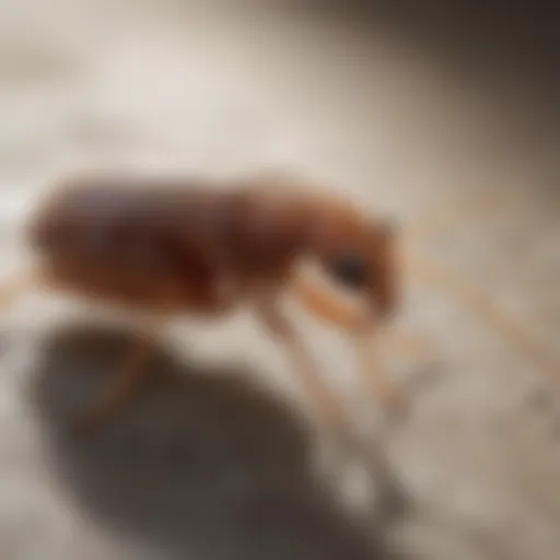 Close-up of fleas on a surface