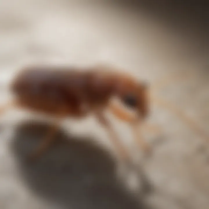 Close-up of fleas on a surface