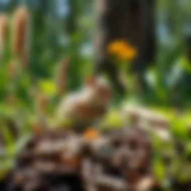 Utilizing Natural Deterrents Natural barriers in a garden to deter chipmunks