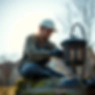 When to Seek Professional Help A professional setting up a chipmunk deterrent